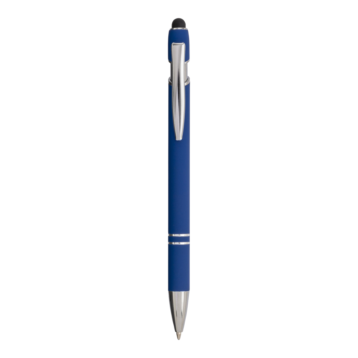 Penna a Scatto in Alluminio Gommato con Dettagli Metallizzati | Stampa UV