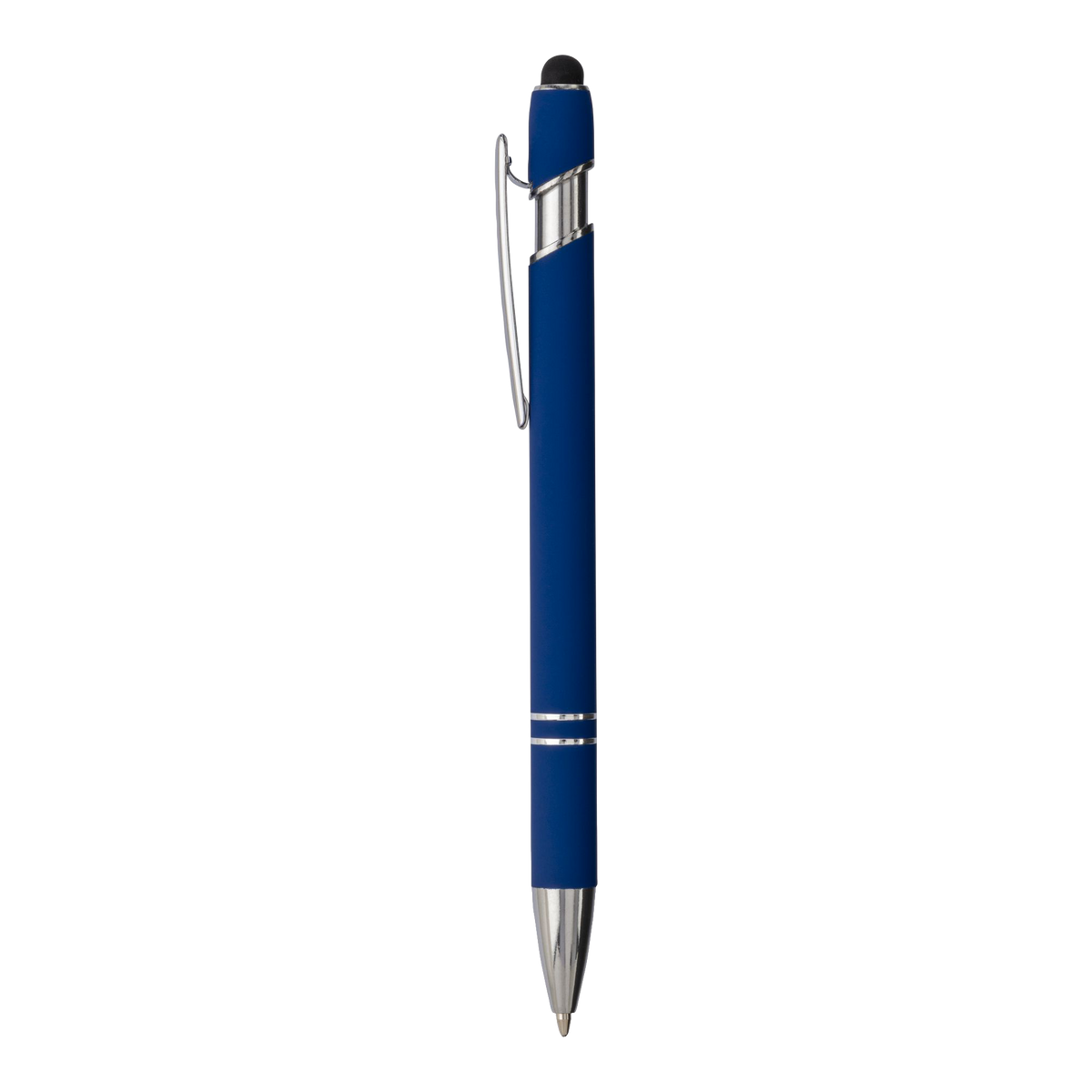 Penna a Scatto in Alluminio Gommato con Dettagli Metallizzati | Stampa UV