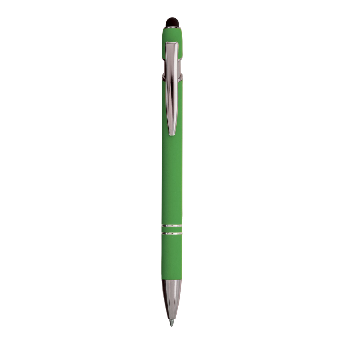 Penna a Scatto in Alluminio Gommato con Dettagli Metallizzati | Stampa UV
