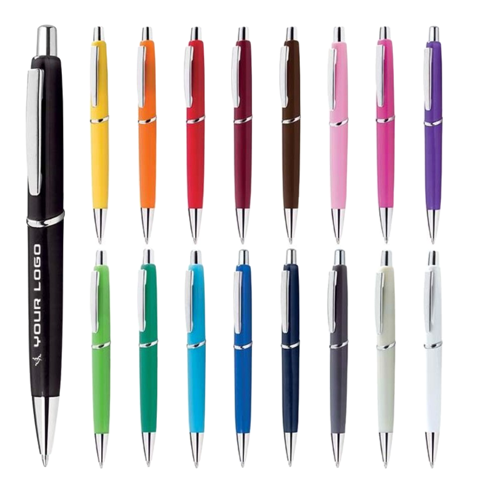 Penna a Scatto in Plastica ABS Fusto Colorato con Refill Jumbo
