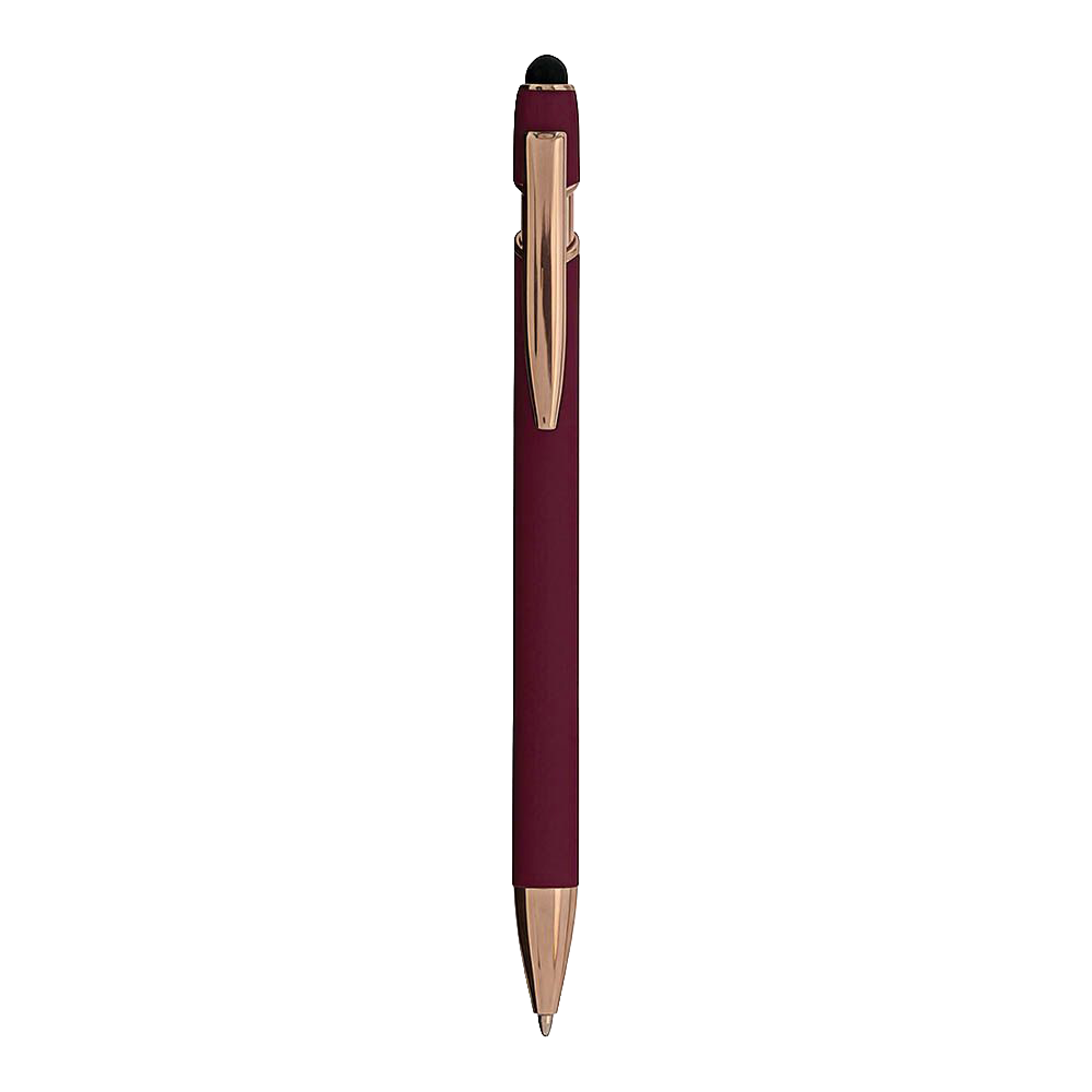 Penna in Alluminio Gommato Finiture Golden Rose | Stampa UV