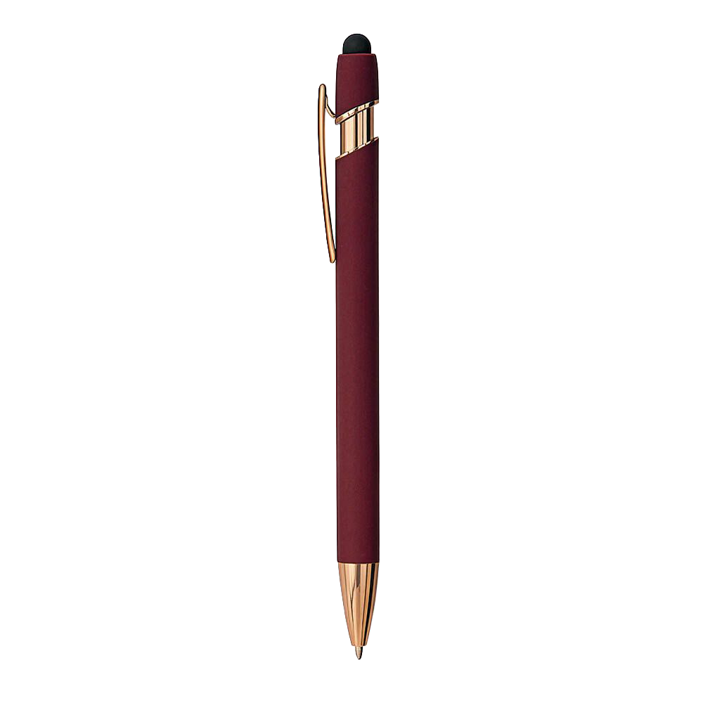 Penna in Alluminio Gommato Finiture Golden Rose | Stampa UV