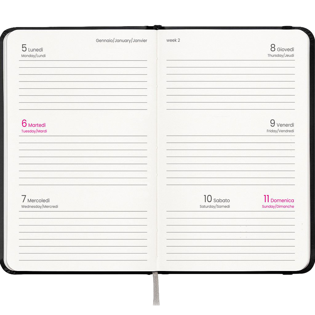 Agenda Tascabile Settimanale 2027 Zaira Pocket | Personalizzata