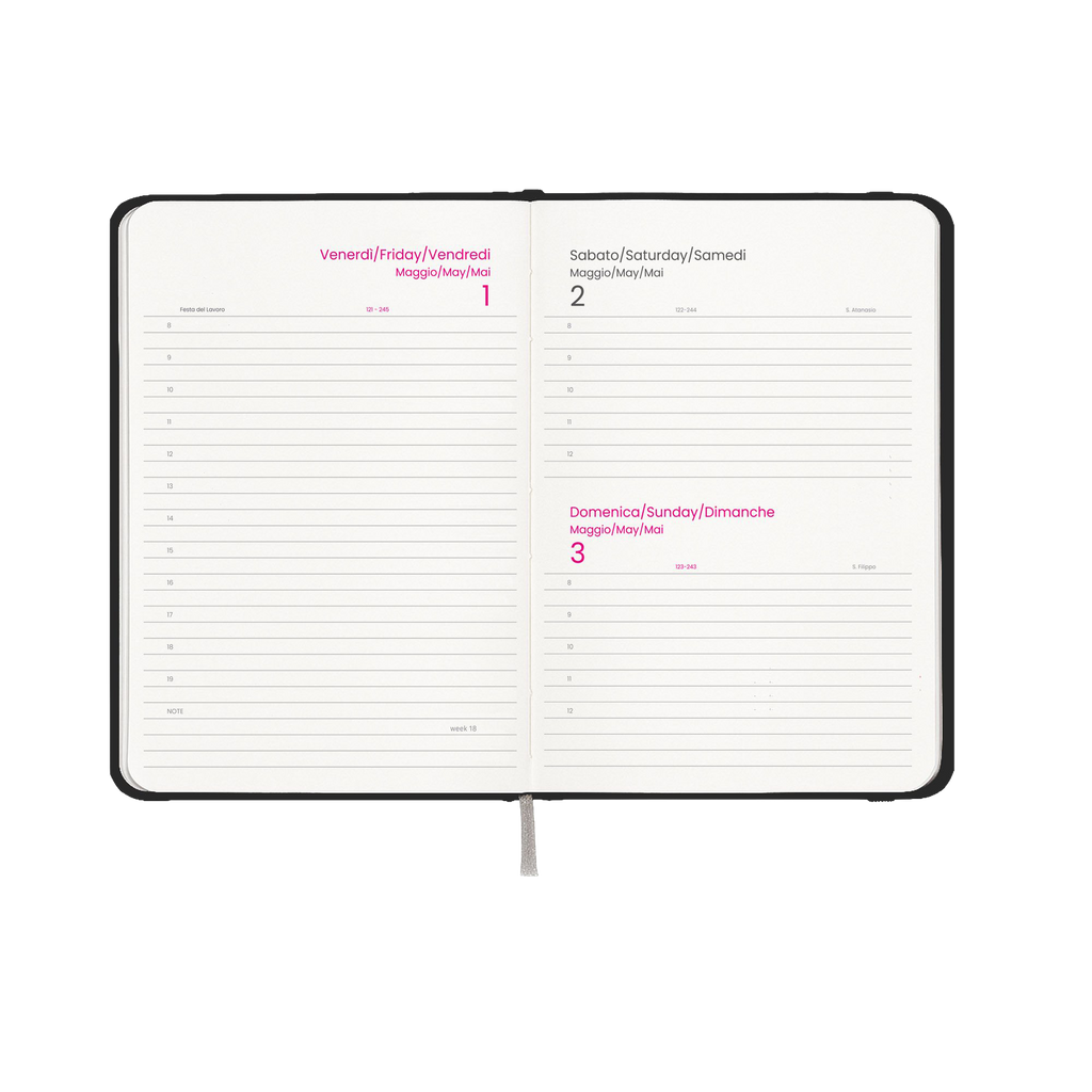 Agenda Giornaliera 2027 Zaira Standard con Elastico | Personalizzata